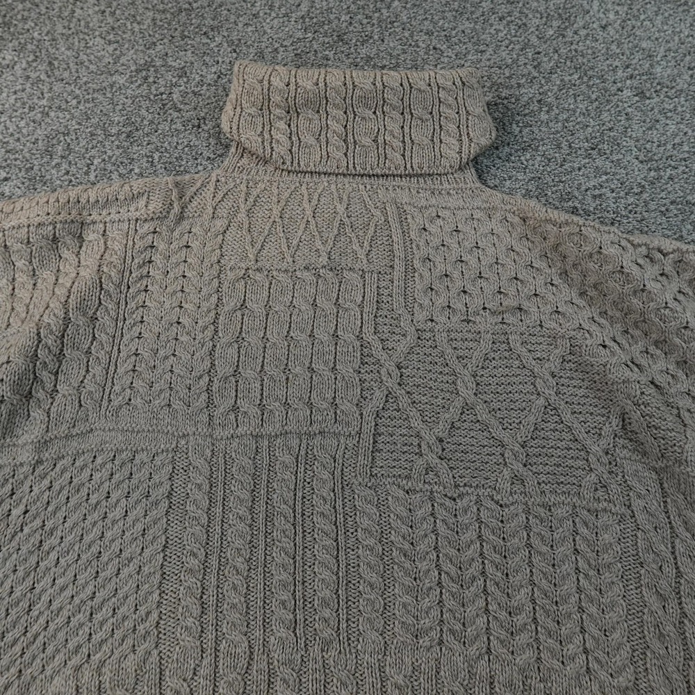 Carraig Donn Poncho Womens One Size Beige Merino Wool Aran Cable Knit Ireland
